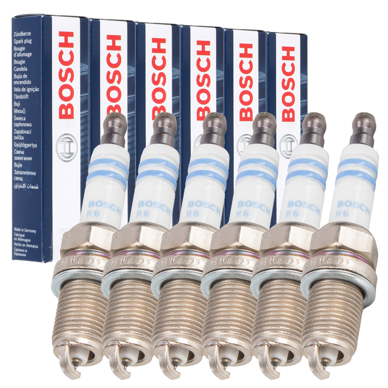 6x BOSCH 0242236571 FR7KI332S CNG LPG GAS Zündkerze für FORD MERCEDES OPEL VW