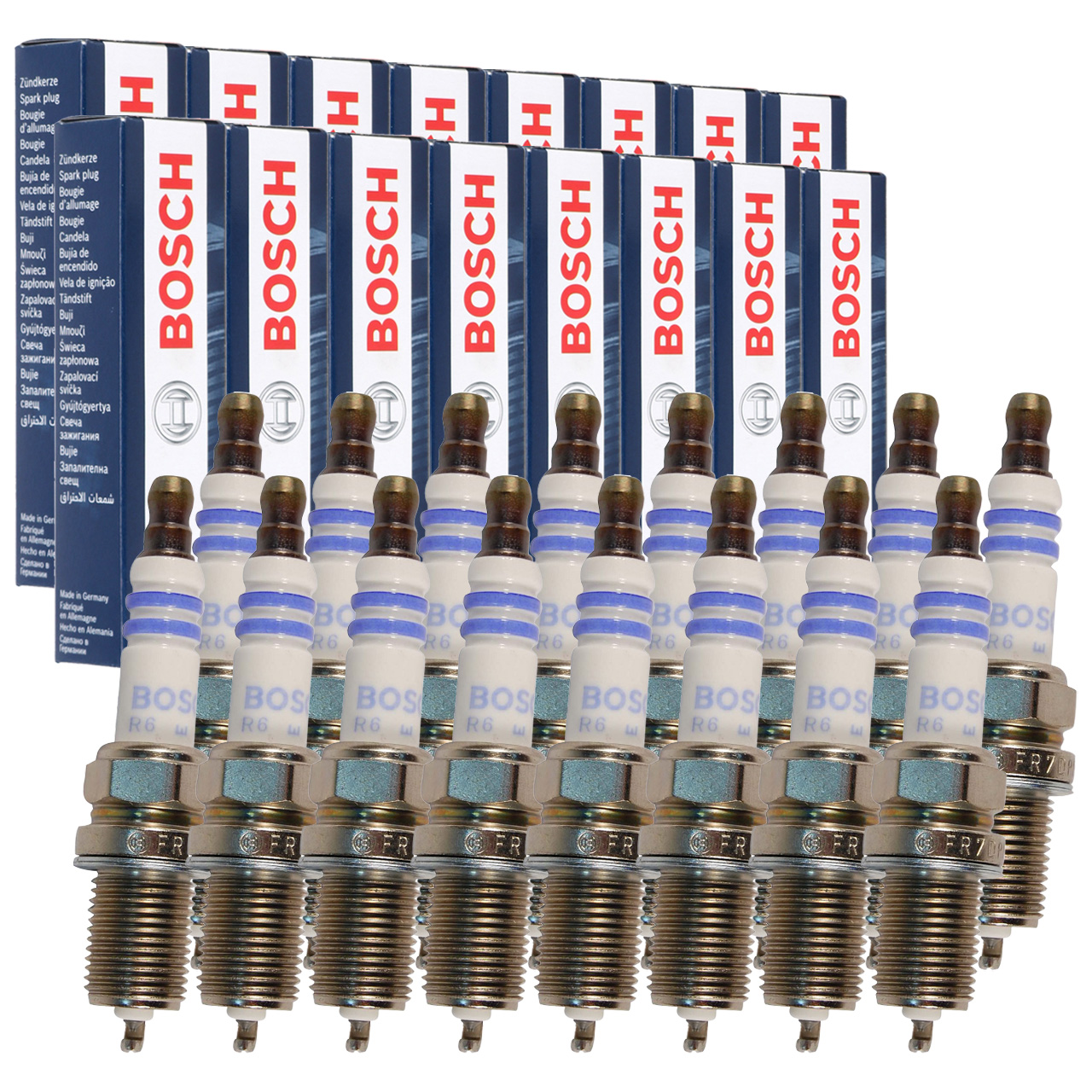 16x BOSCH FR7KPP33U+ 0242236544 Zündkerze MERCEDES W202 S203 A209 R171 55AMG M113