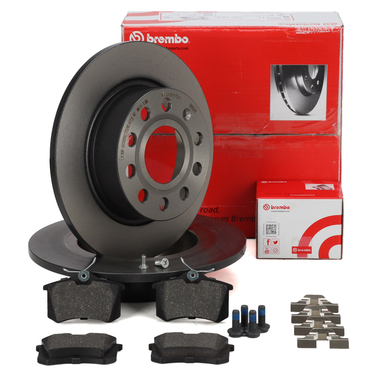 BREMBO Bremsscheiben + Beläge AUDI A3 8P SEAT Leon SKODA Octavia 3 4 VW Golf 5 6 hinten