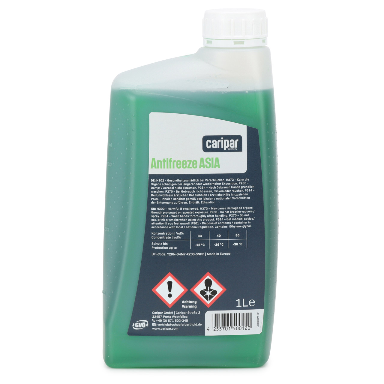 3L 3 Liter CARIPAR ANTIFREEZE ASIA Frostschutz Kühlerfrostschutz Konzentrat