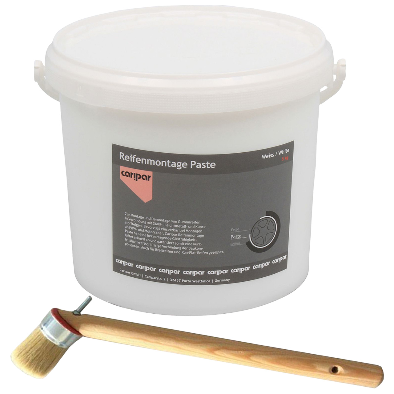 5kg CARIPAR Reifenmontagepaste Reifenmontier Wax Paste Montagepaste WEISS + Pinsel