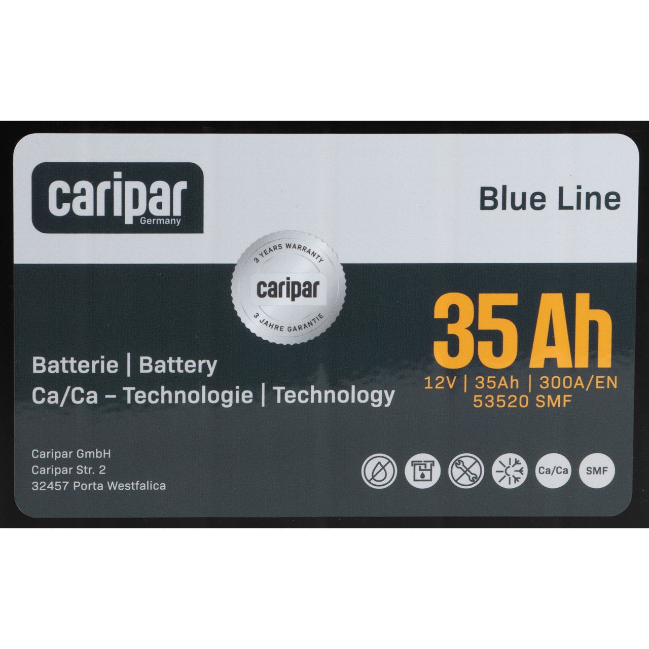 CARIPAR BLUE LINE ASIA PKW KFZ Autobatterie Starterbatterie 12V 35Ah 300A/EN B0