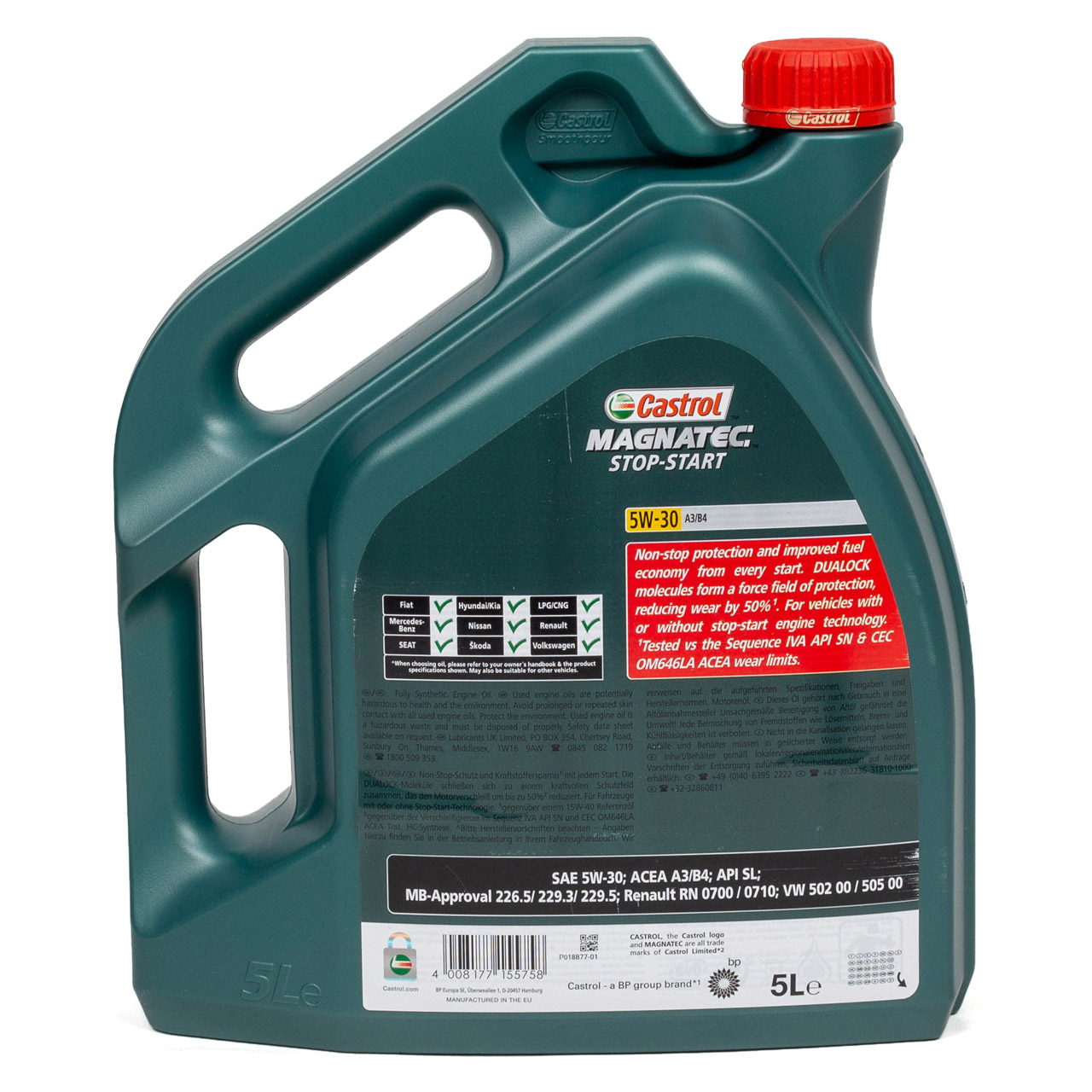 5L 5 Liter CASTROL MAGNATEC STOP-START 5W30 Motoröl Öl ACEA A3/B4 MB Renault VW