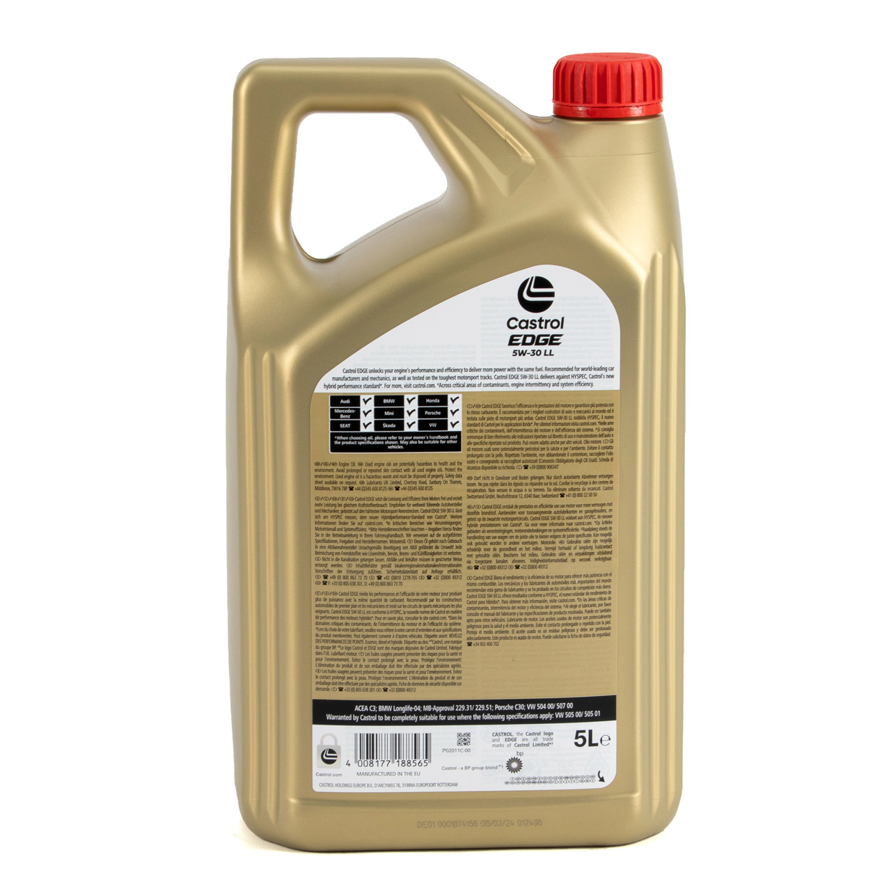 5L 5 Liter CASTROL EDGE 5W-30 LL Motoröl BMW LL04 MB 229.31/.51 VW 504/507.00