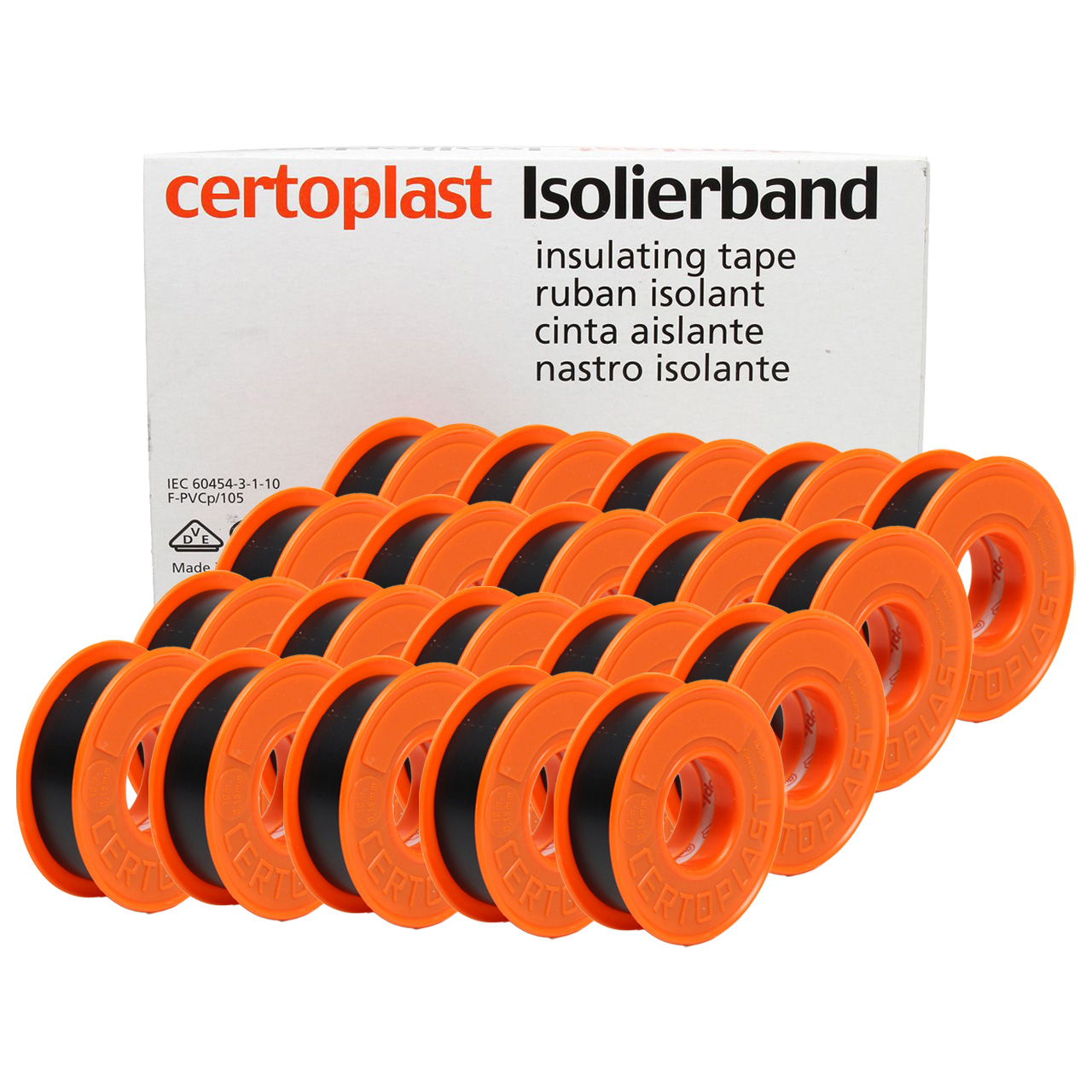 20x CERTOPLAST Isolierband Klebeband Gewebeband Wickelbank SCHWARZ 15x10x0,15mm