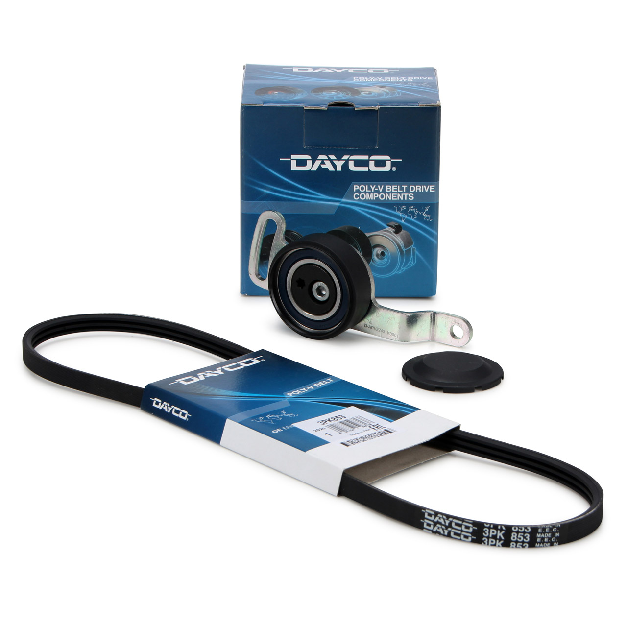 DAYCO 3PK853 Keilrippenriemen + Riemenspanner SMART City-Coupe ForTwo (450) 0.6 0.7 0.8CDI