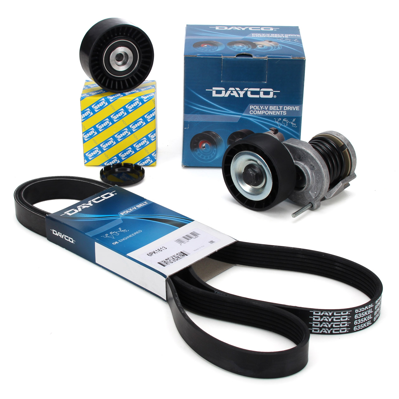 DAYCO 6PK1613 Keilrippenriemen + Spanner + Rolle AUDI A4 A6 VW Crafter 1.9/2.0 TDI