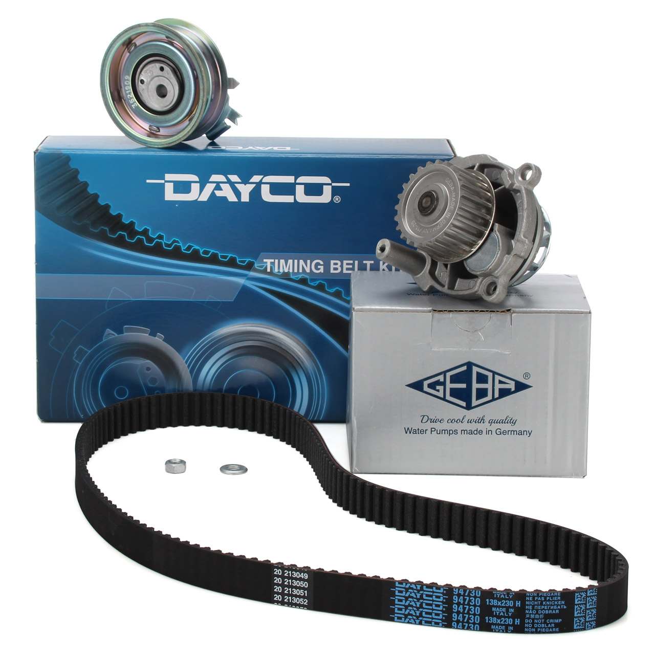 DAYCO Zahnriemensatz + GEBA Wasserpumpe VW Golf 4 5 6 Passat B5 B6 Touran 1T1 1T2 1.6