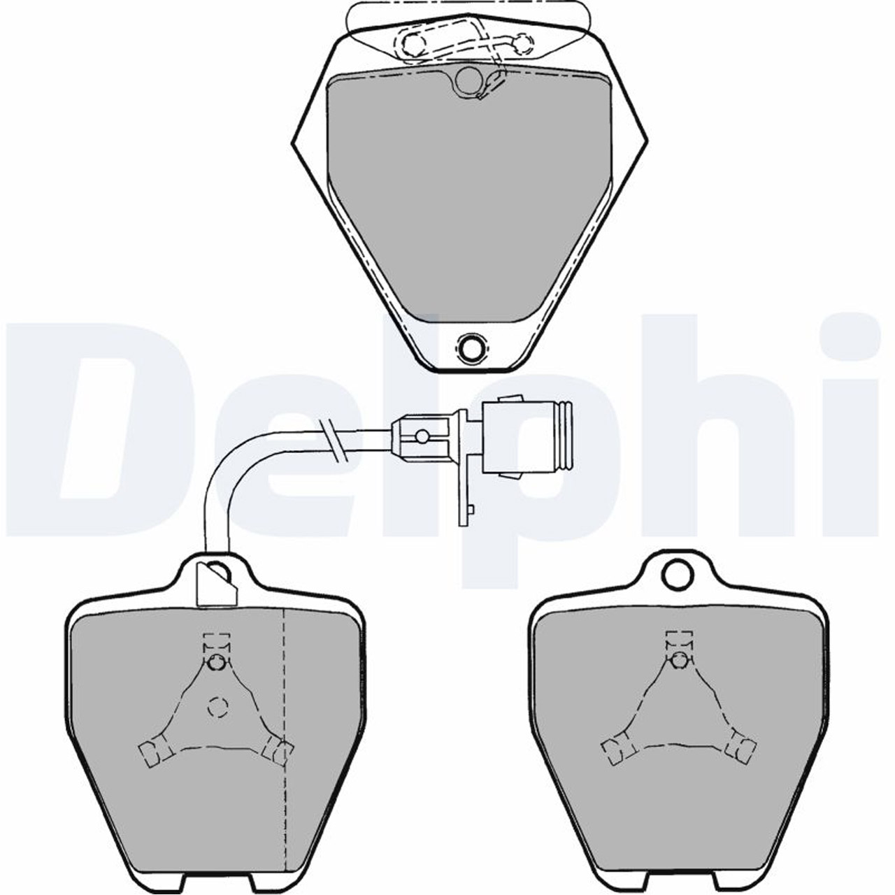 DELPHI LP1024 Bremsbeläge + Warnkontaktsensor AUDI S4 V8 (4A C4) A8 S8 (4D D2) vorne