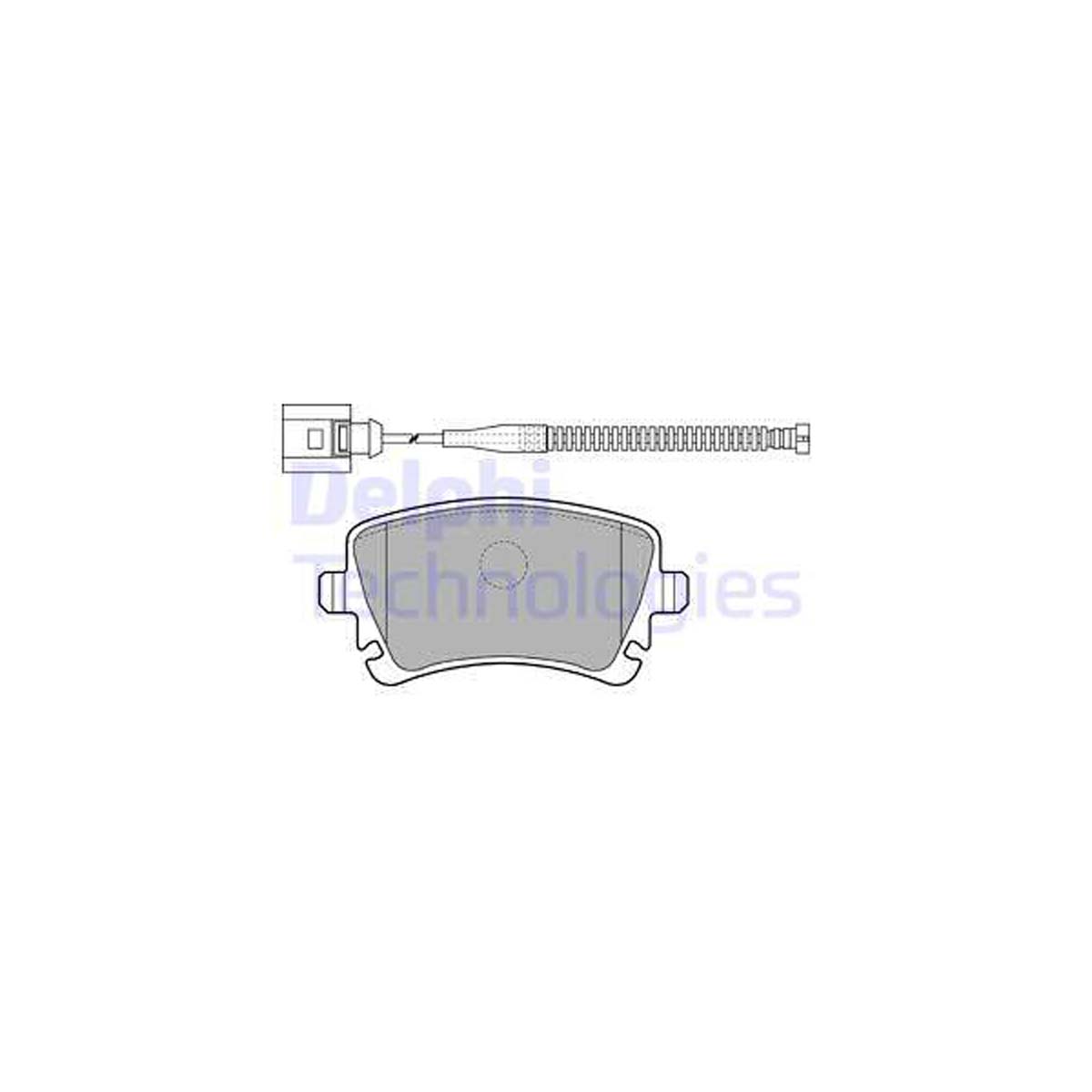 DELPHI LP1860 Bremsbeläge + Warnkontaktsensor VW Phaeton PR-1KD/1KP/1KY hinten