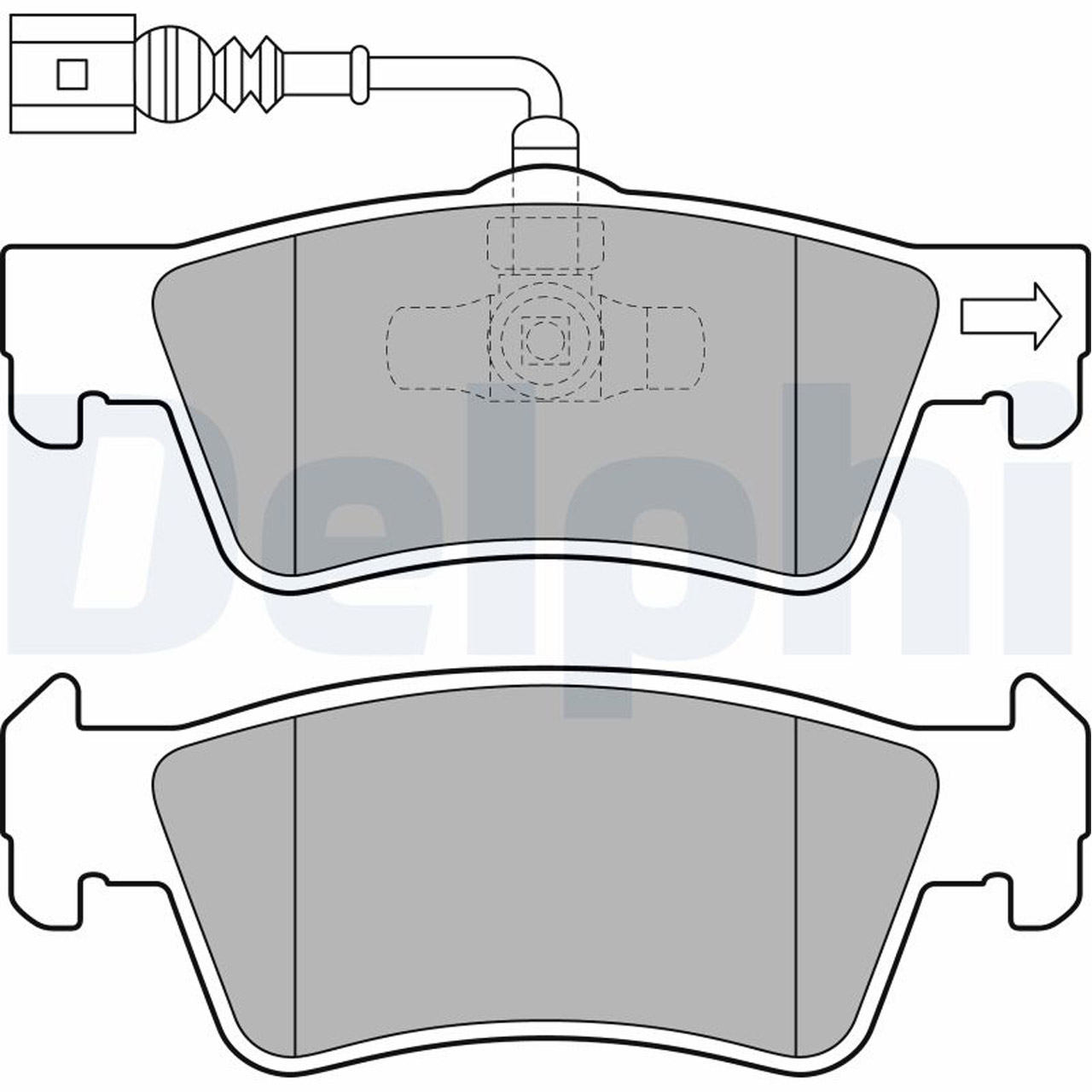 DELPHI LP2087 Bremsbeläge + Warnkontaktsensor VW California Multivan Transporter T5 hinten