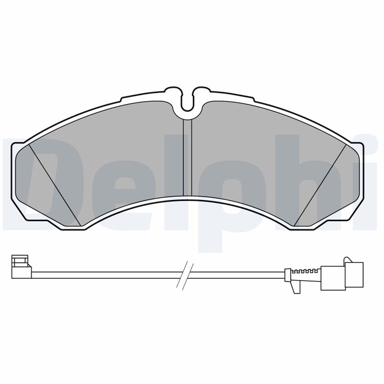 DELPHI LP3658 Bremsbeläge + Warnkontaktsensor IVECO Daily 2 3 4 5 6 vorne / hinten