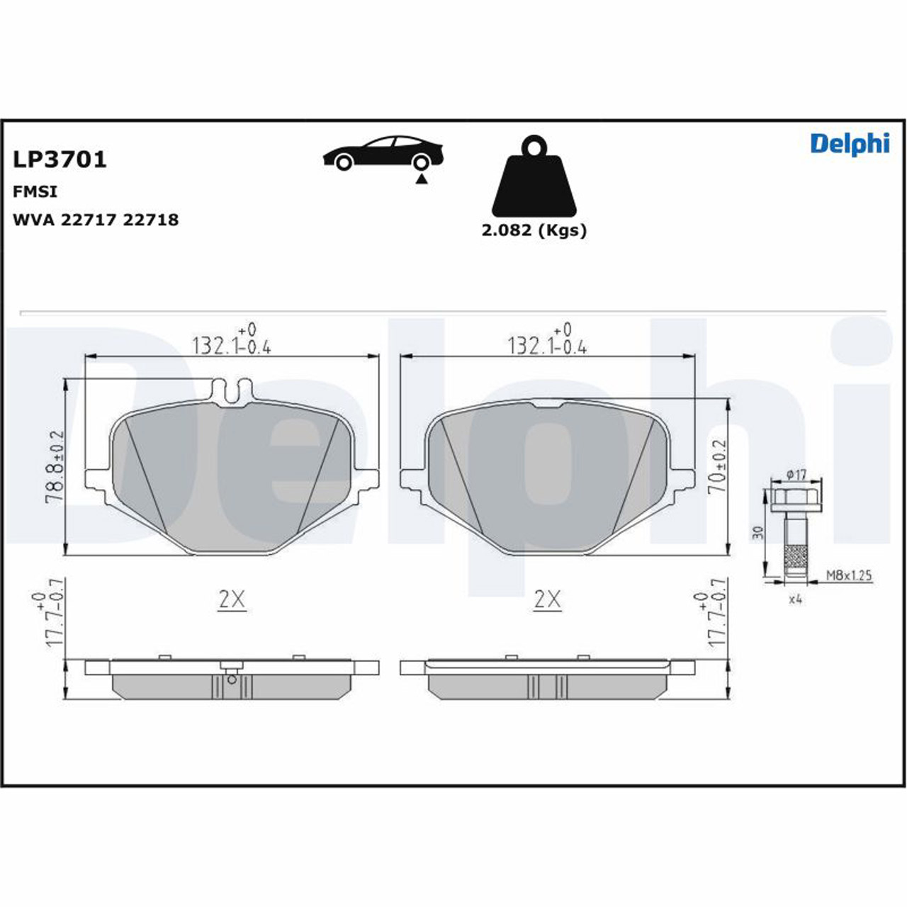 DELPHI LP3701 Bremsbeläge MERCEDES G-Klasse W463 GLE V/C167 53AMG 63AMG hinten 0004205202