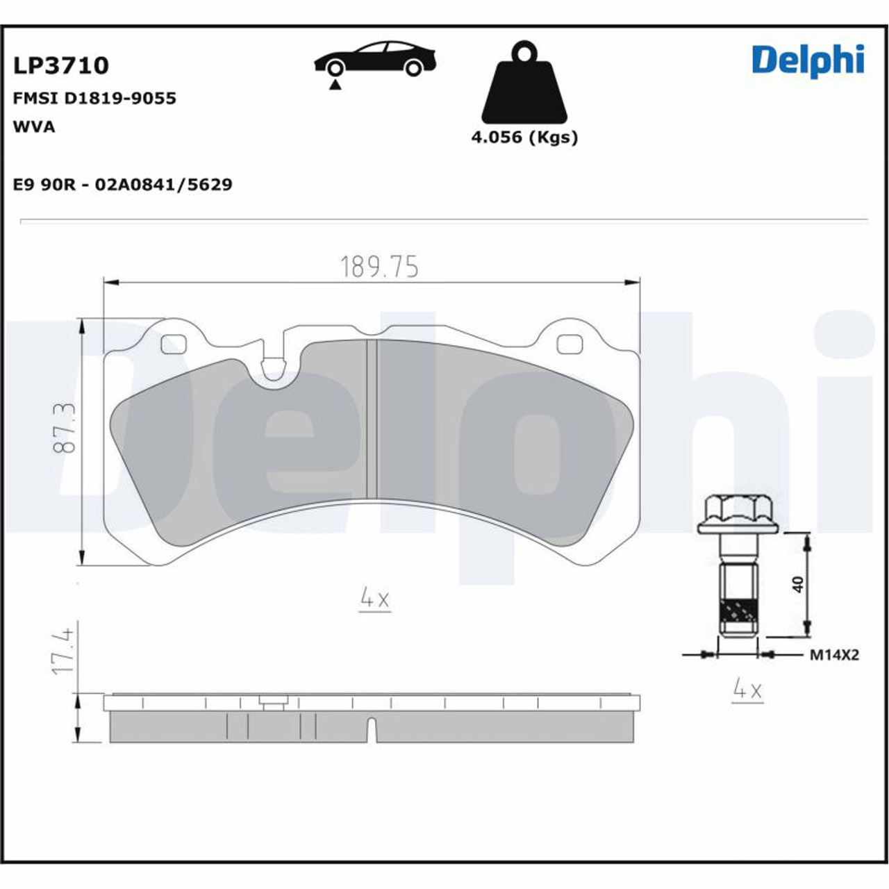 DELPHI LP3710 Bremsbeläge Bremsklötze für VOLVO S60 II V60 I 2.0 Polestar 3.0 T AWD vorne