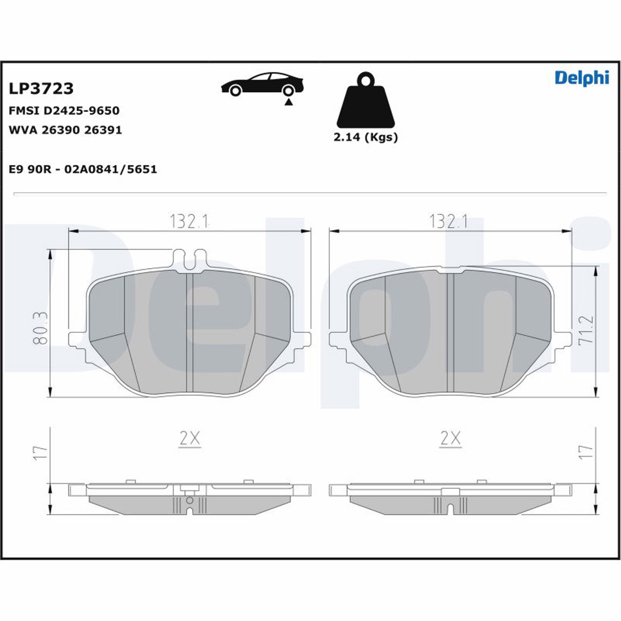 DELPHI LP3723 Bremsbeläge Bremsklötze MERCEDES GLC X2854 S-Klasse W223 V223 Z223 hinten