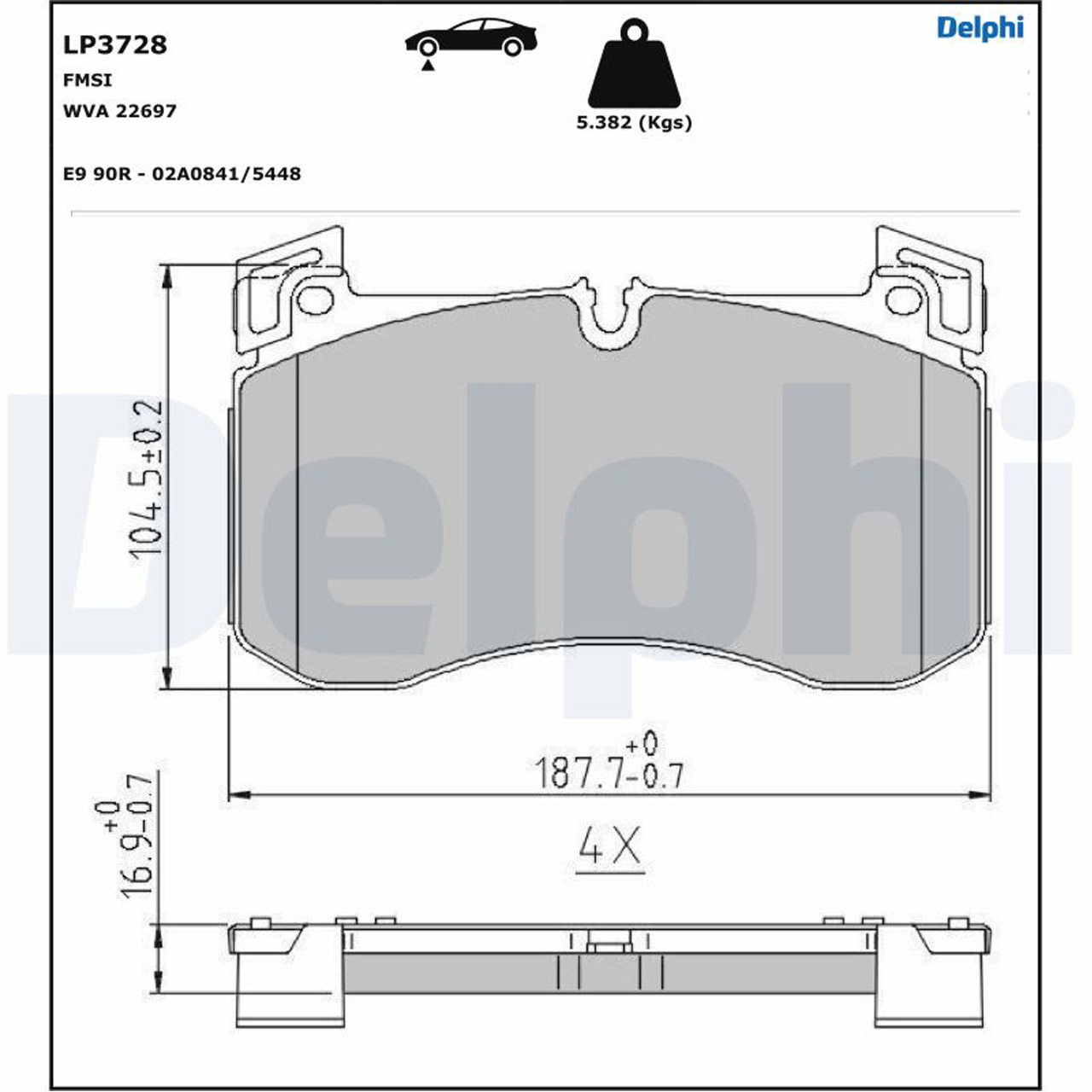 DELPHI LP3728 Bremsbeläge Bremsklötze MERCEDES G-Klasse W463 GLE V167 C167 GLS X167 vorne