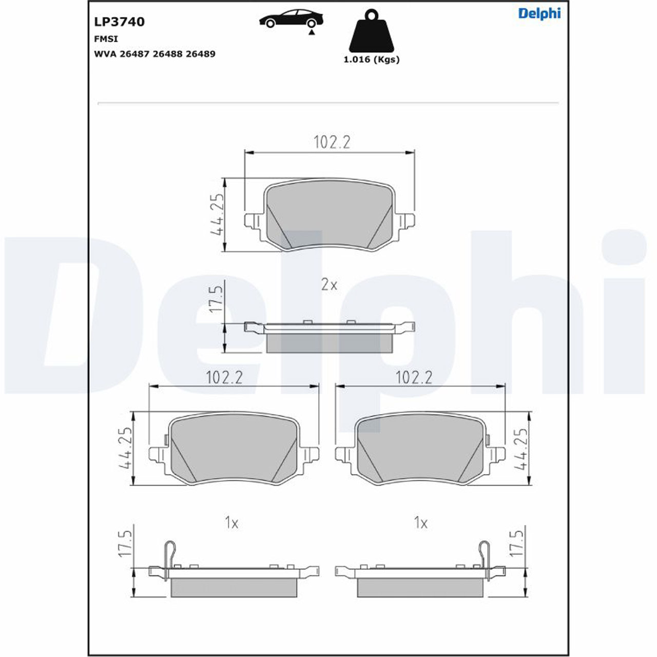 DELPHI LP3740 Bremsbeläge HYUNDAI Tucson (NX4) KIA Sportage 5 (NQ5) hinten 58302N7A60