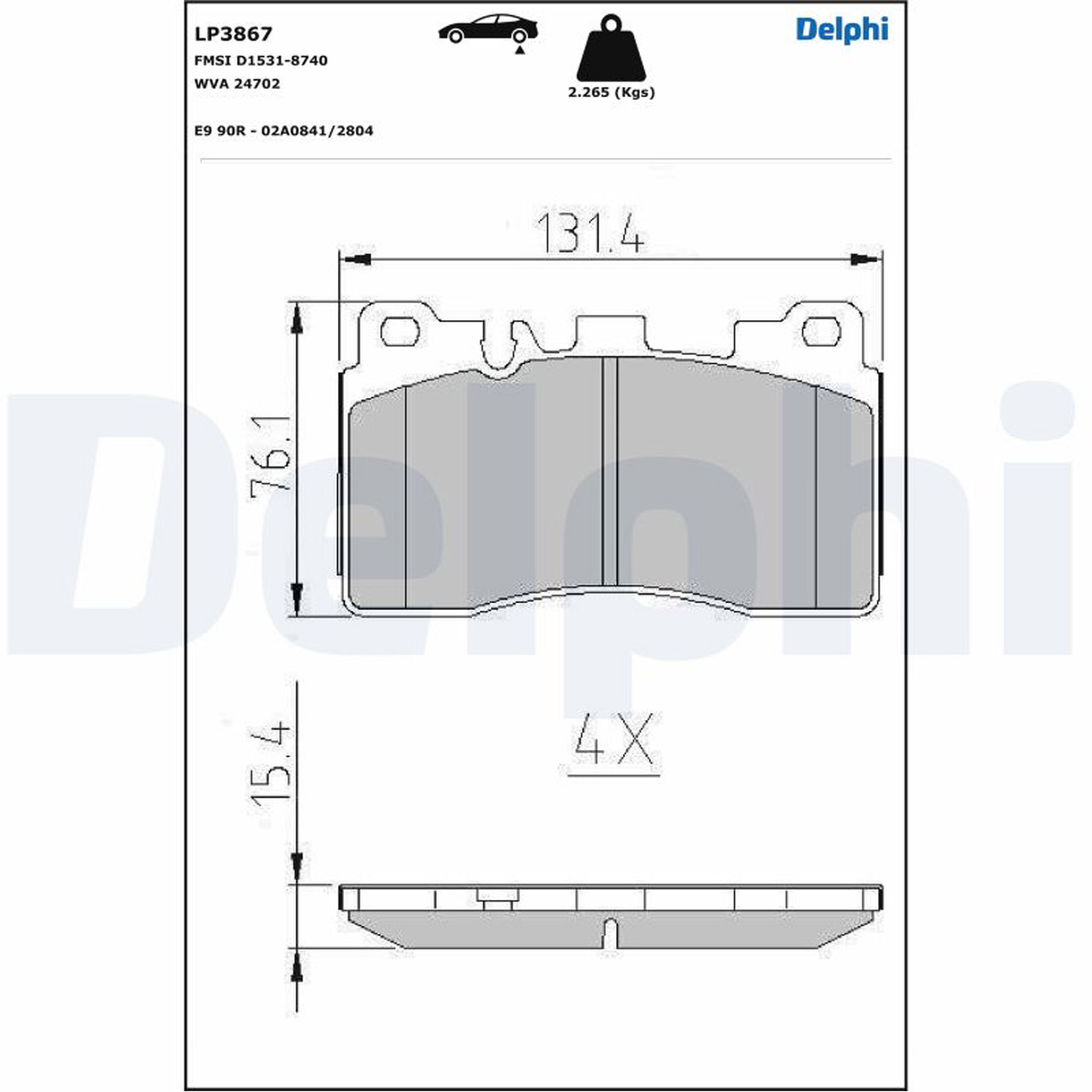 DELPHI LP3867 Bremsbeläge MERCEDES-BENZ W212 S212 C18 X218 63AMG SLS C197 R197 hinten