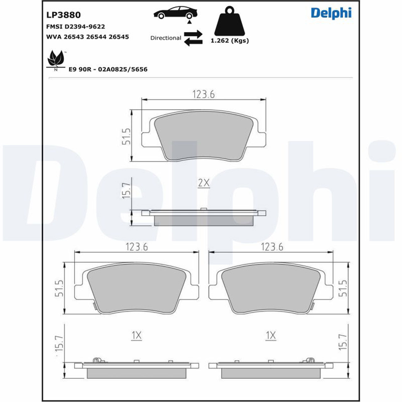 DELPHI LP3880 Bremsbeläge Bremsklötze HYUNDAI Staria (US4) 2.2 CRDi 177 PS hinten