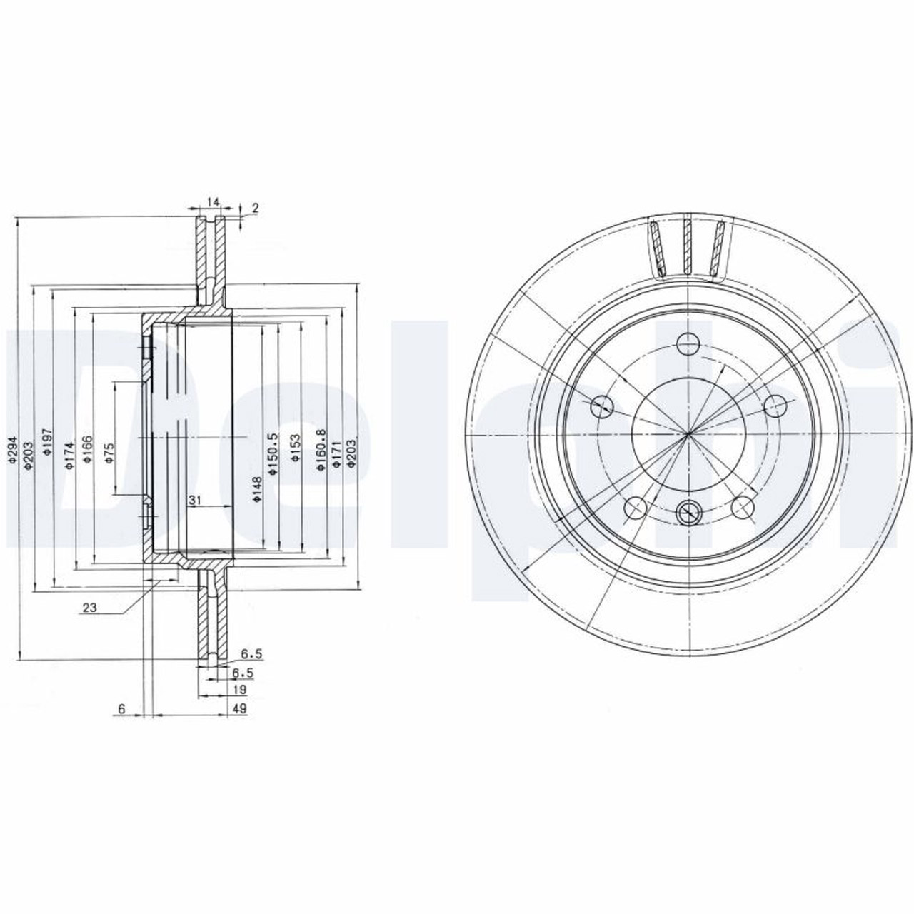 DELPHI BG3530C Bremsscheiben Satz BMW 3er E46 325i 328i 320d hinten