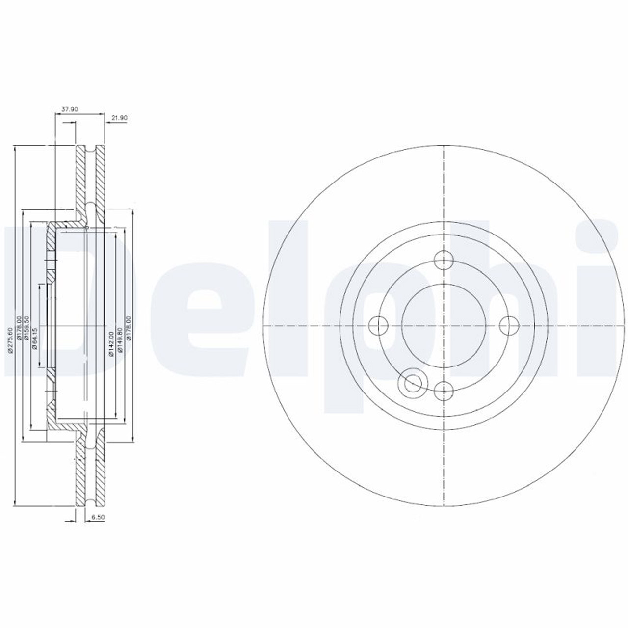 DELPHI Bremsscheiben + Bremsbeläge + Sensor MINI R50 R53 R52 One / Cooper vorne