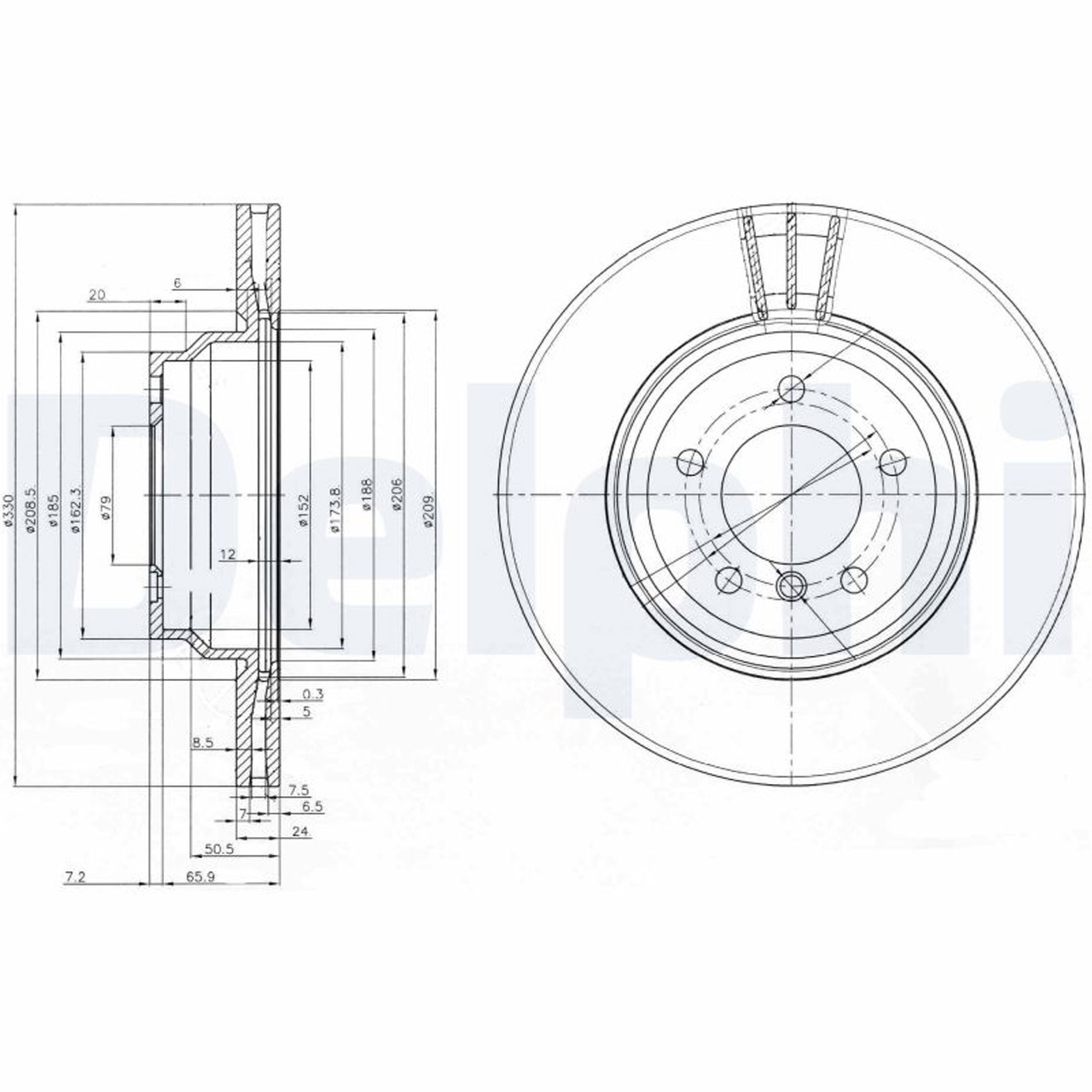 DELPHI Bremsscheiben + Bremsbeläge + Sensor BMW E90 E91 E92 E93 X1 E84 bis 03.2010 vorne