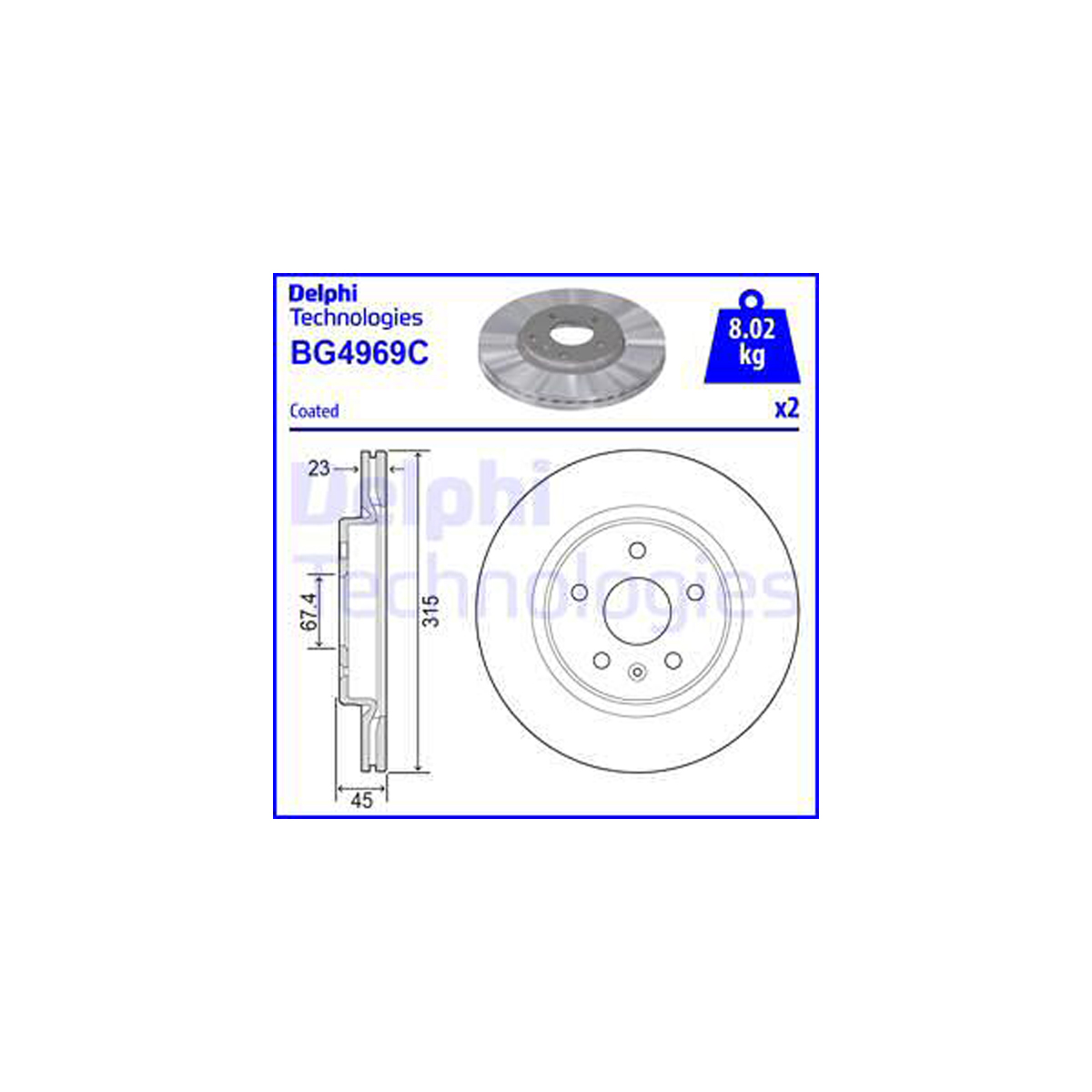 DELPHI Bremsscheiben + Bremsbeläge OPEL Insignia B GSI mit 315mm Scheiben hinten