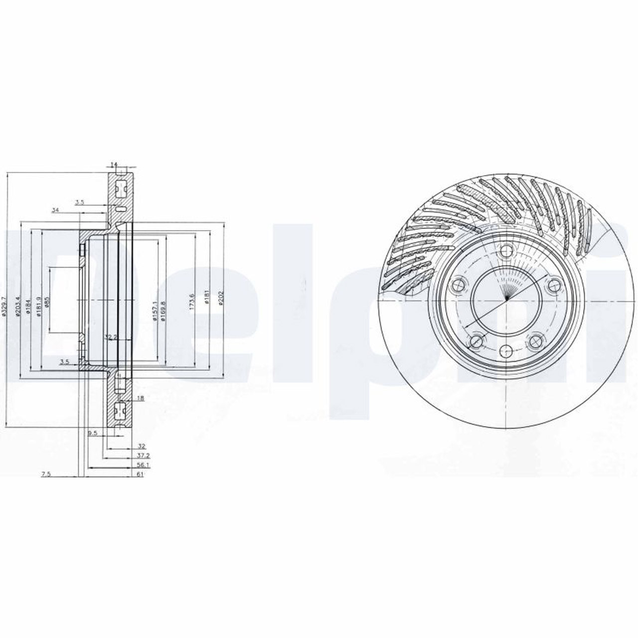 DELPHI BG9773+BG9949 Bremsscheiben Satz PORSCHE Cayenne (9PA) VW Touareg (7L 7P) vorne