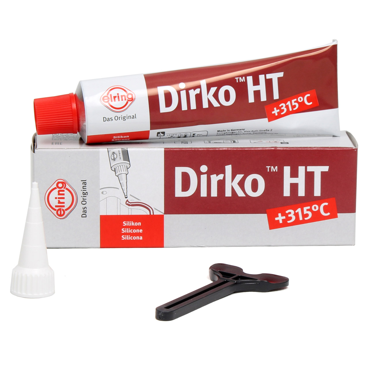 Dirko HT Dichtmasse bis 315°C Silikon rot 70 ml Elring 705.708