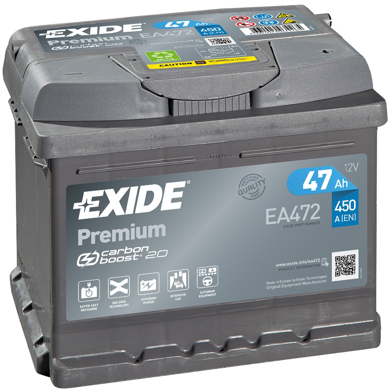 Exide EA900 Premium Carbon Boost Autobatterie 90Ah