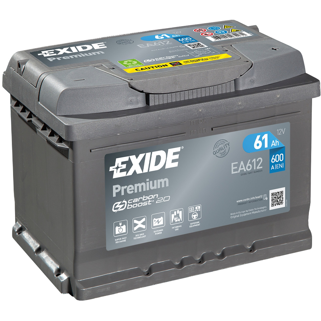 EXIDE Starterbatterien / Autobatterien - EA612 