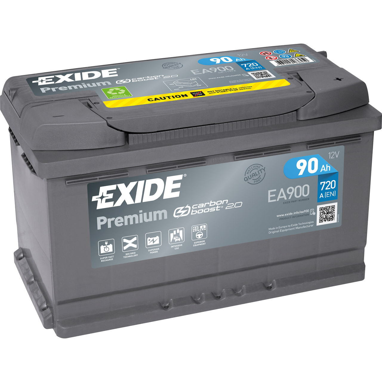 EXIDE EA900 PREMIUM Autobatterie Batterie Starterbatterie 12V 90Ah