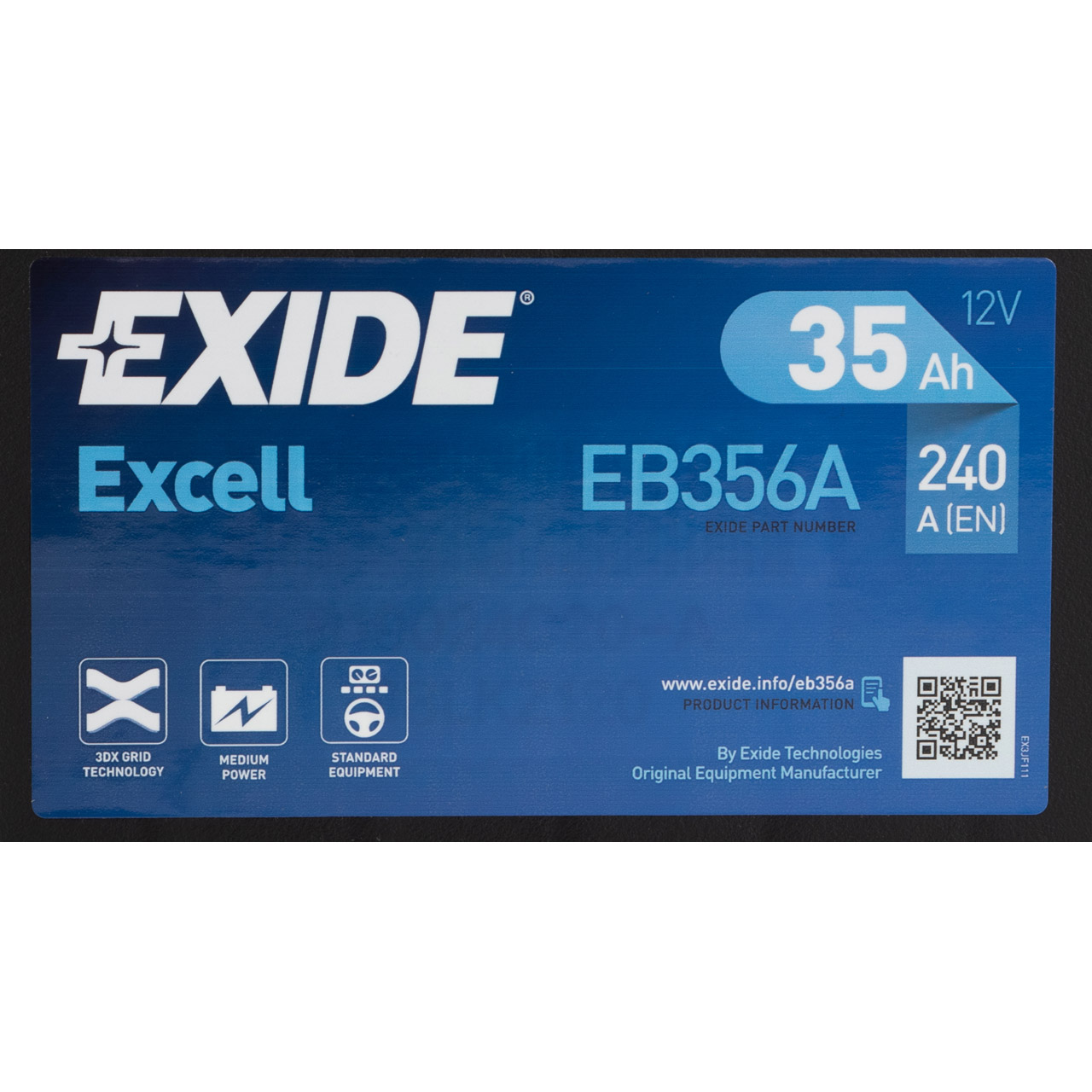 EXIDE EB356A EXCELL Autobatterie Batterie Starterbatterie 12V 35Ah EN240A