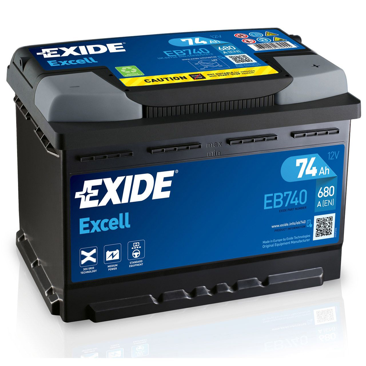 EXIDE Starterbatterien / Autobatterien - EB740 