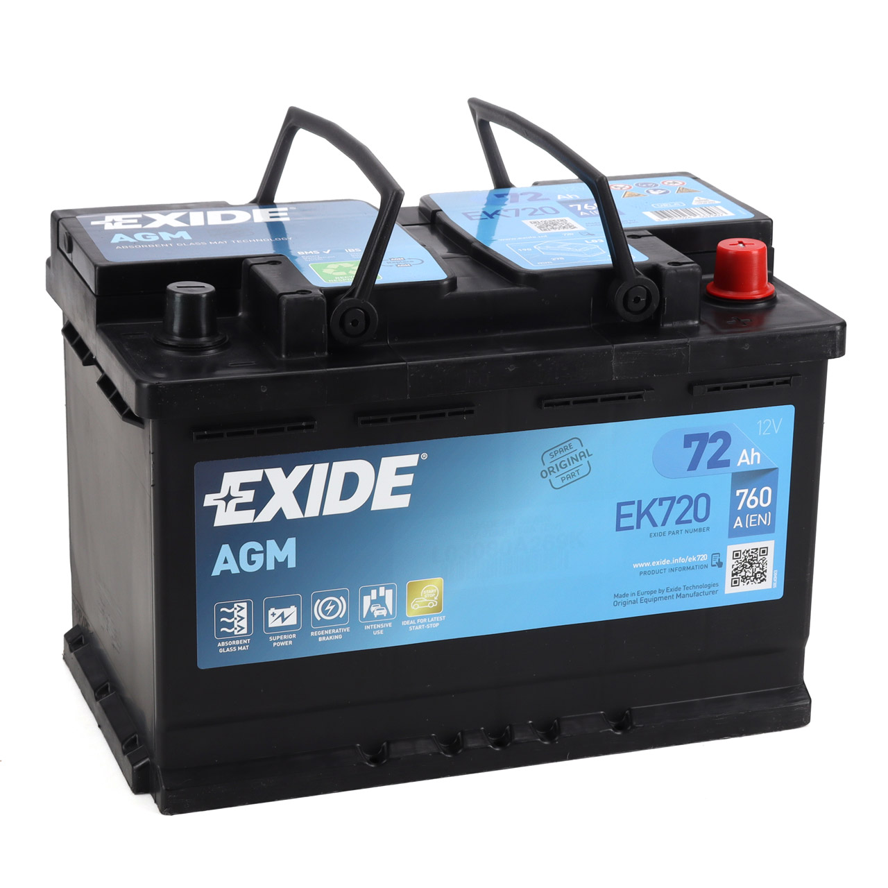 EXIDE Starterbatterien / Autobatterien - EK720 