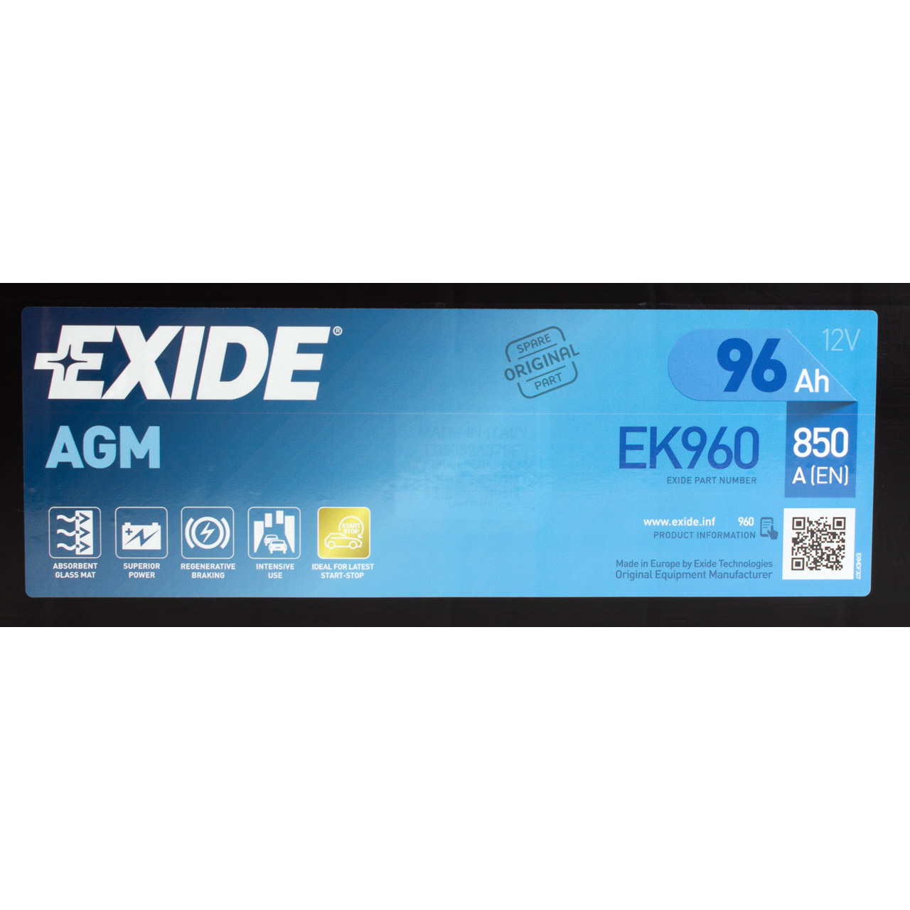 Exide EK960 Start-Stop AGM 12 V 96 Ah 850 A (EN), 169,00 €