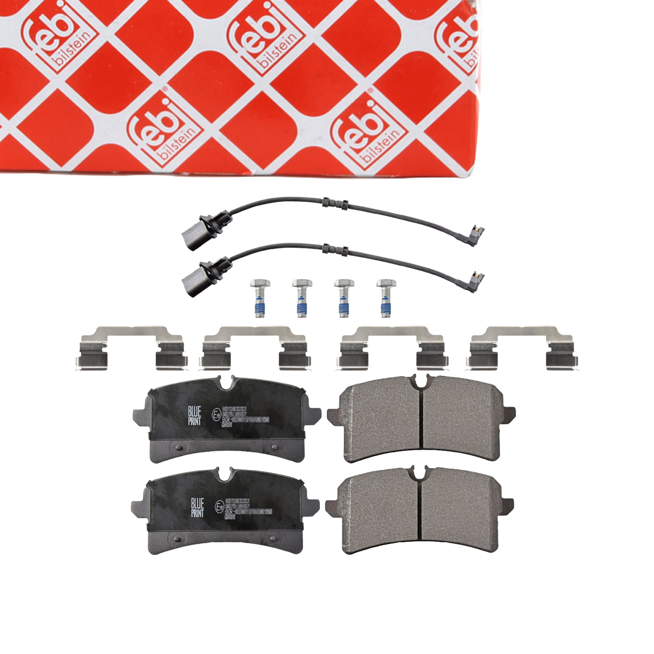 FEBI 116341 Bremsbeläge + Warnkontakt PORSCHE Macan 95B AUDI A8 D4 hinten 4H6698451