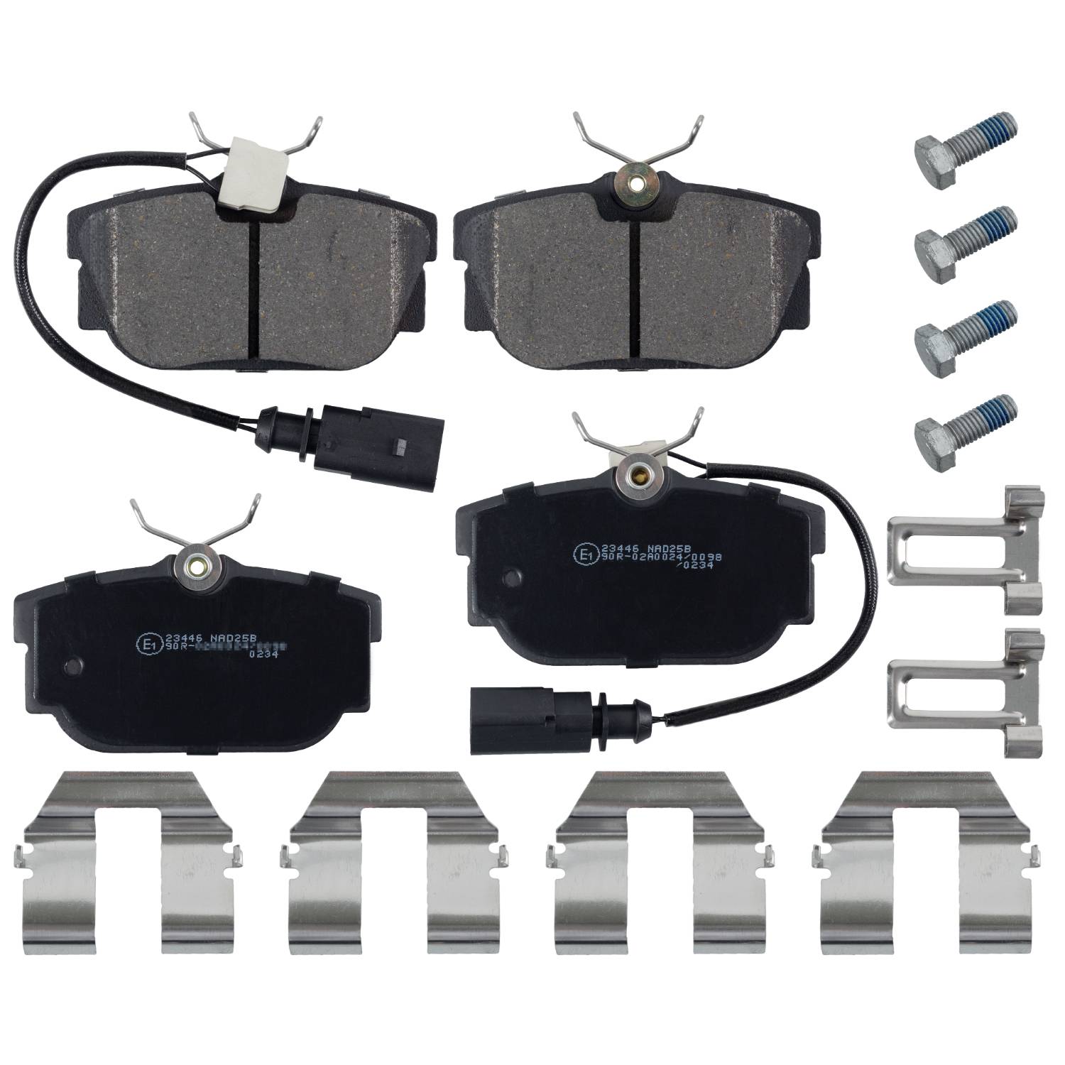 FEBI Bremsbeläge + Warnkontakt VW Transporter California T4 Sharan 7M hinten 7D0698451B