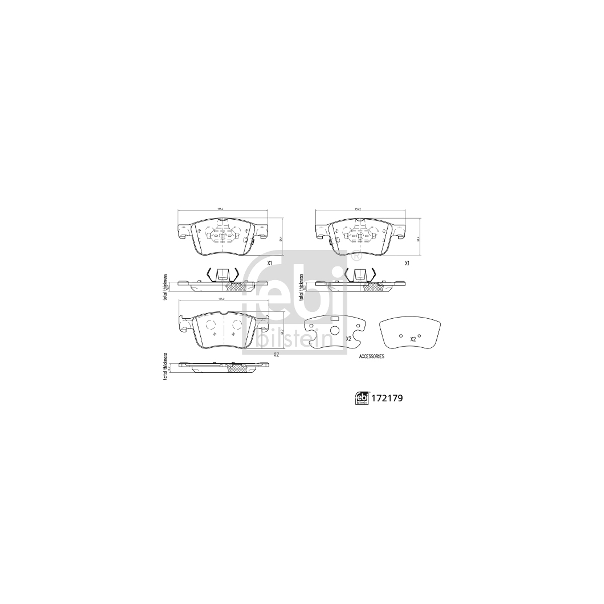 FEBI 172179 Bremsbeläge Bremsbelagsatz FORD Focus 4 MK4 Kuga 3 MK3 Puma vorne 2209149