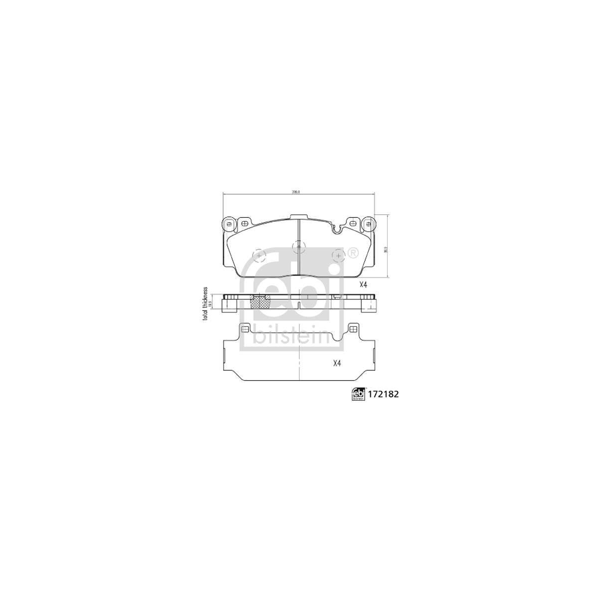 FEBI Bremsbeläge Bremsbelagsatz BMW M2 F22 F87 M5 F10 M6 F12 F13 F06 vorne 34112284369