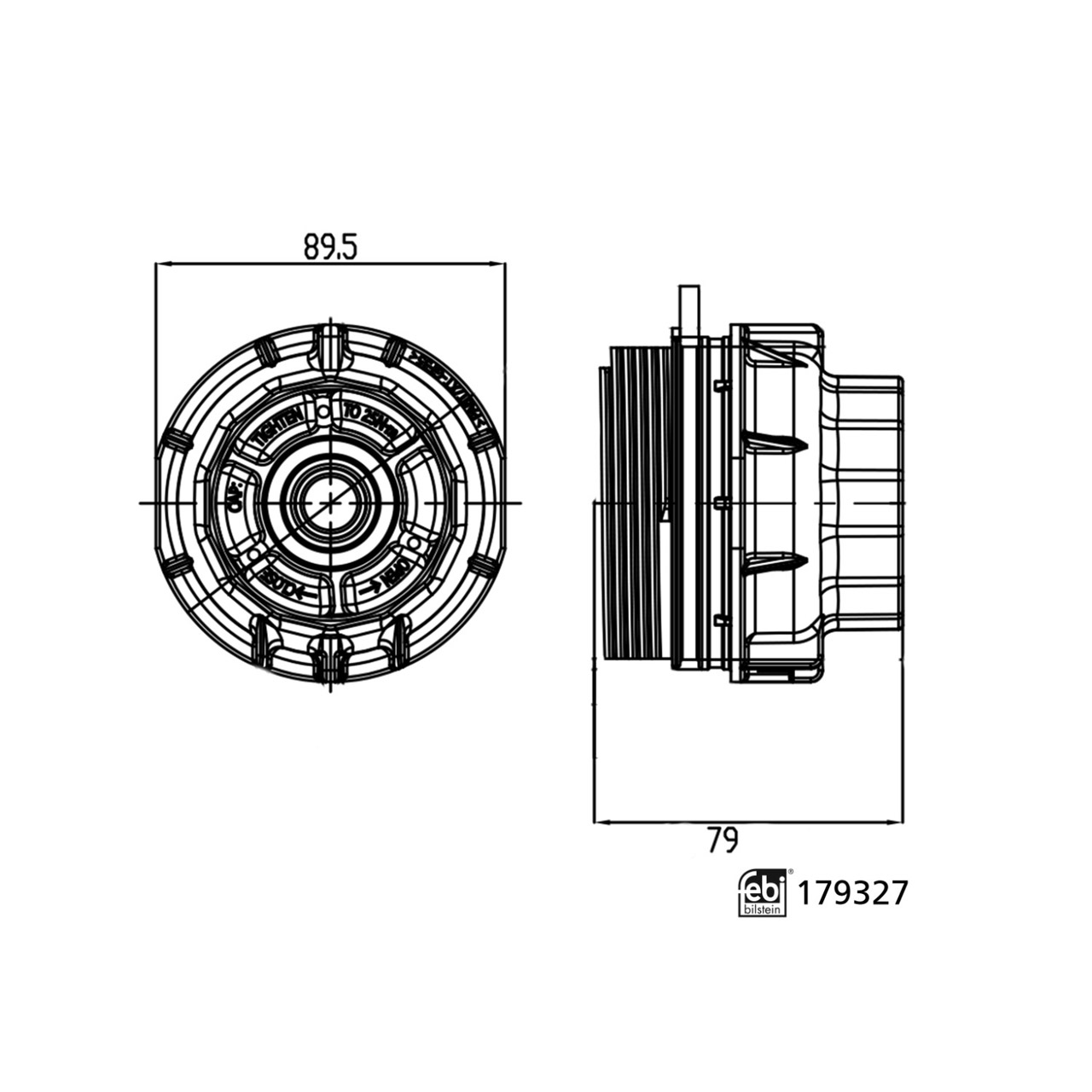 FEBI 179327 Ölfiltergehäusedeckel TOYOTA Auris Corolla Verso S Yaris P9 P13 15650-33010