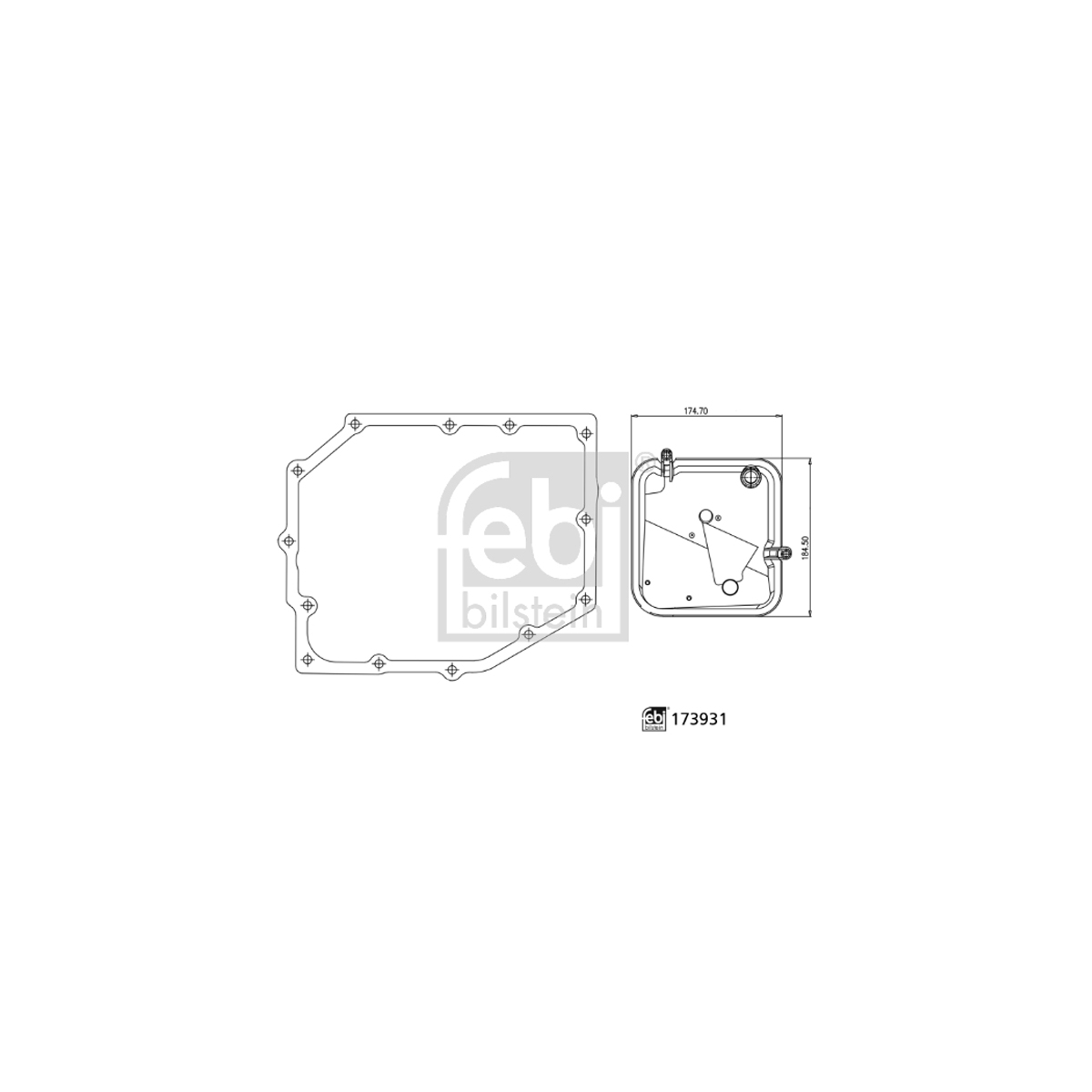 FEBI 173931 Getriebefilter + Dichtung Satz JEEP Cherokee (KK) Wrangler 3 (JK) 68059549AA