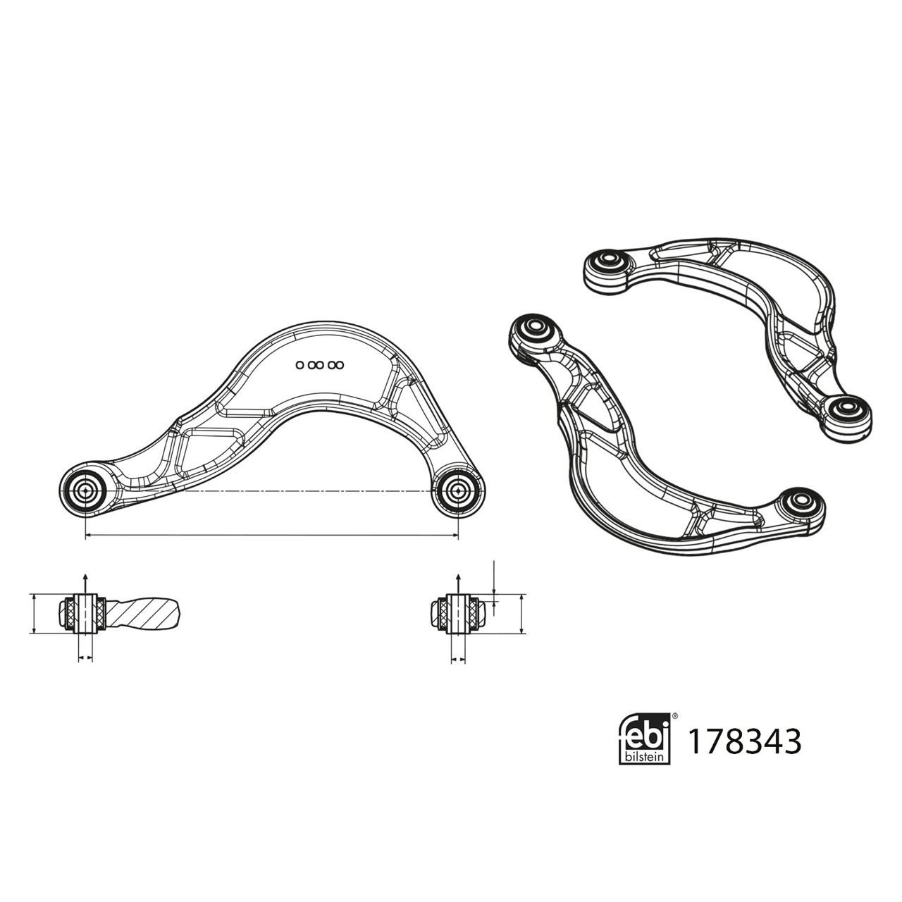 FEBI 178343 Querlenker Lenker Radaufhängung FORD Galaxy 2 S-Max 1 WA6 hinten außen 1737518