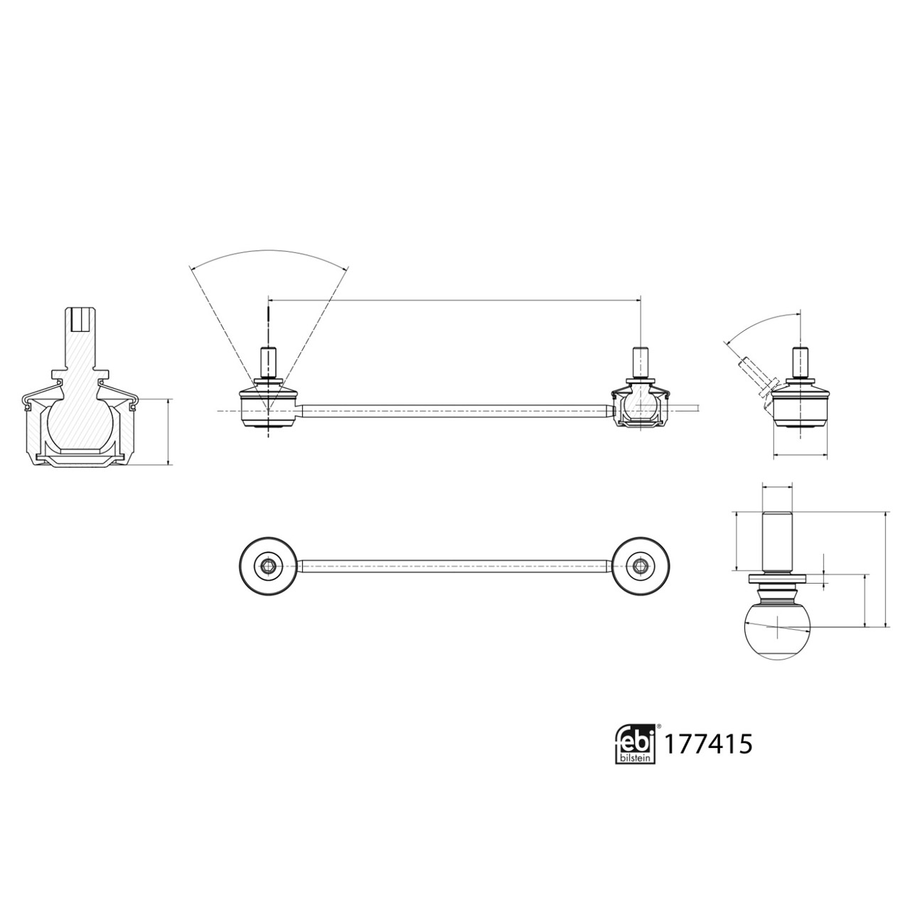 FEBI 177415 Koppelstange Stabilisator BMW i3 I01 Vorderachse rechts 31306862858