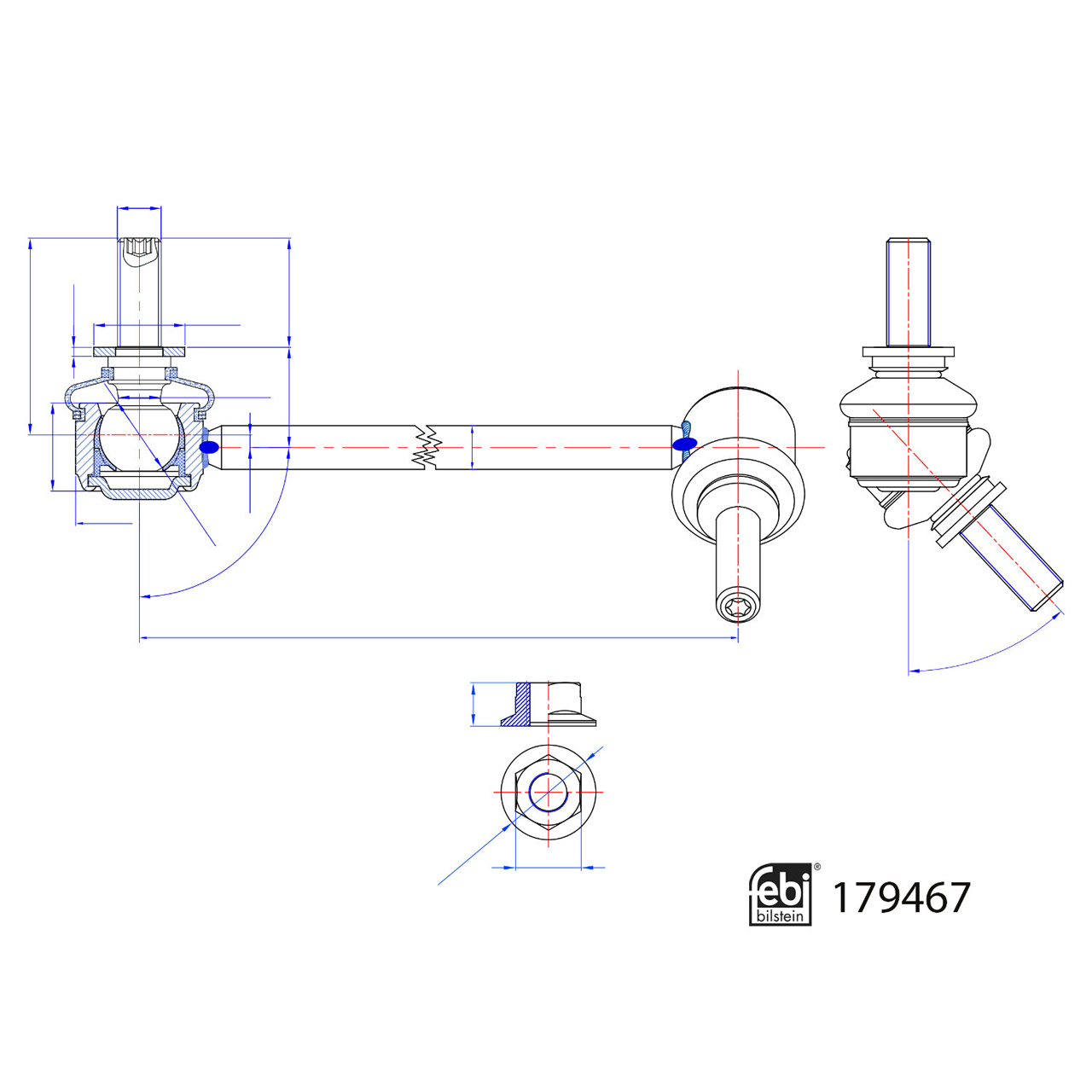 FEBI 179467 Koppelstange Stabilisator TESLA Model 3 Model Y Vorderachse links 104439100D