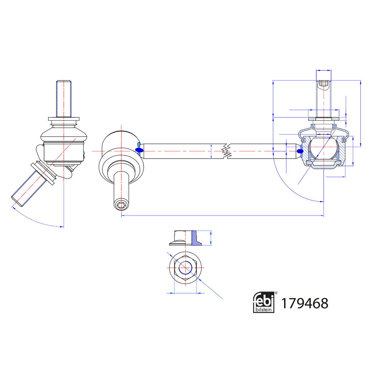 FEBI 179468 Koppelstange Stabilisator TESLA Model 3 Model Y Vorderachse rechts 104439600D