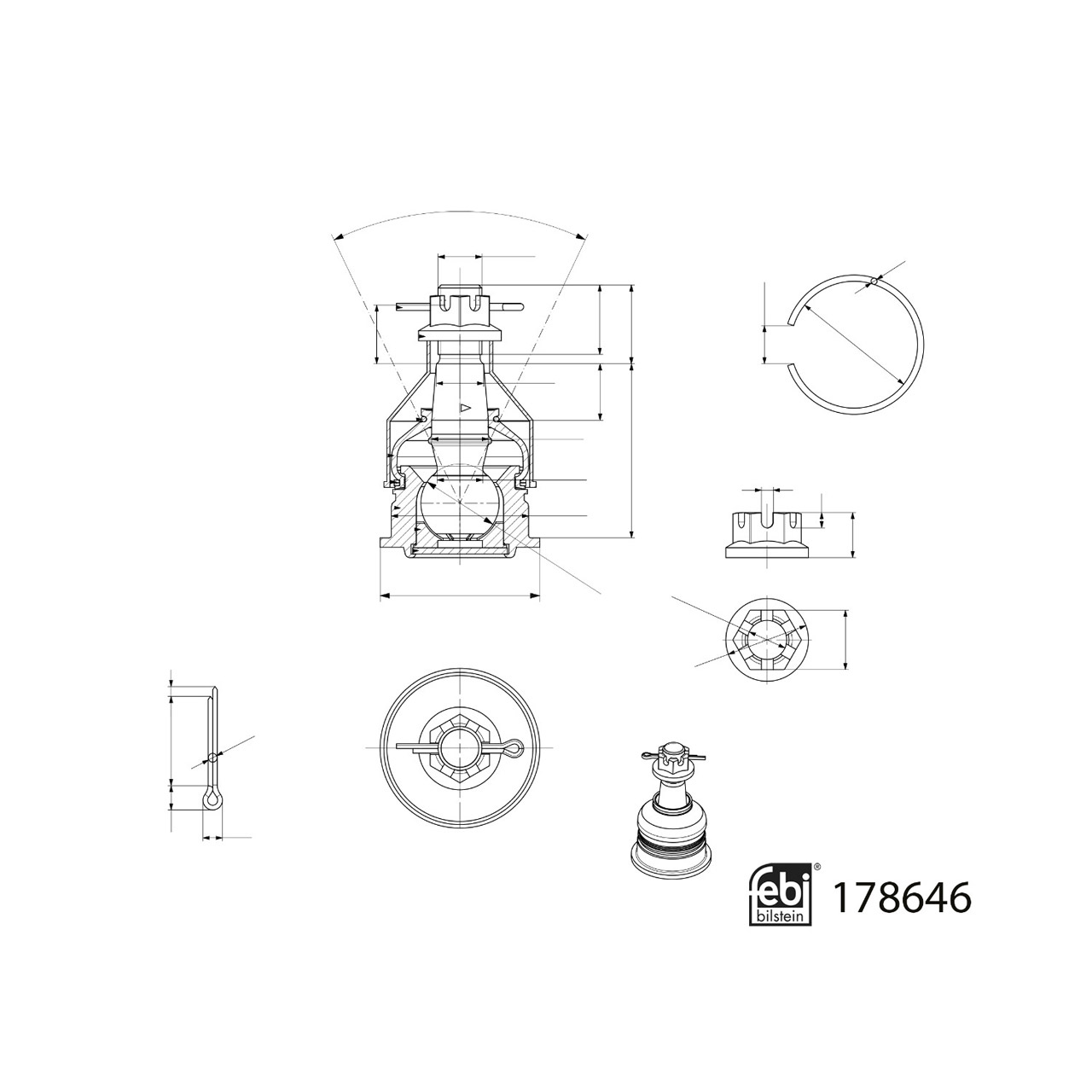 FEBI 178646 Traggelenk Führungsgelenk SUZUKI SX4 S-Cross Vitara vorne 45201-61M00