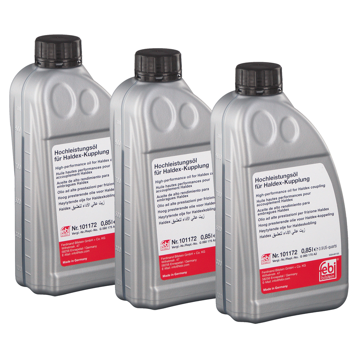 3x 850ml FEBI 101172 Hochleistungsöl Haldex Kupplung Haldex-Öl GELB AUDI BMW SEAT SKODA VW