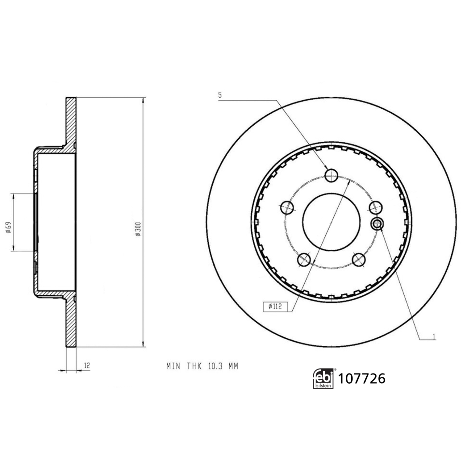 FEBI Bremsscheiben + Bremsbeläge + Sensor MERCEDES W205 S205 C/A205 ohne Sportpaket hinten