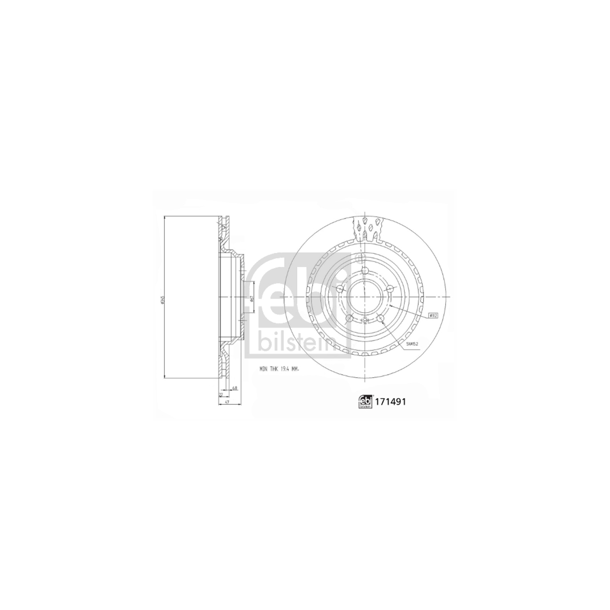 FEBI 171491 Bremsscheiben Satz MERCEDES M- GL GLE GLS W166 X166 C292 hinten 1664230700